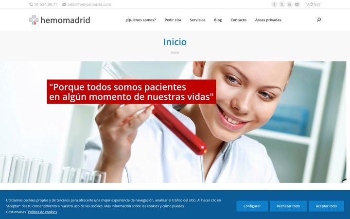 Screenshot of hemomadrid.com