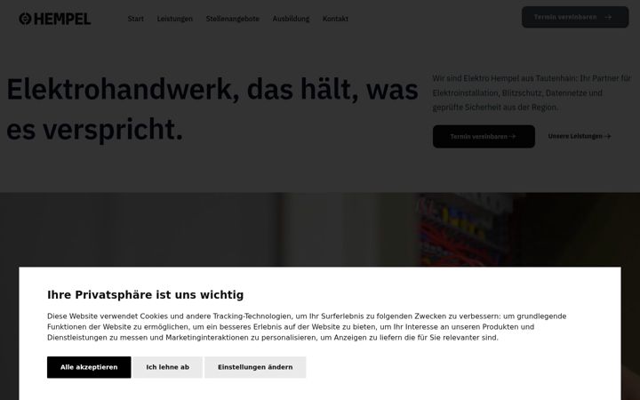 Screenshot of hempel-elektro.de