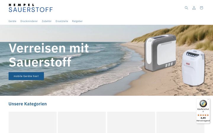 Screenshot of hempel-sauerstoff.de