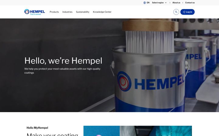 Screenshot of hempel.com
