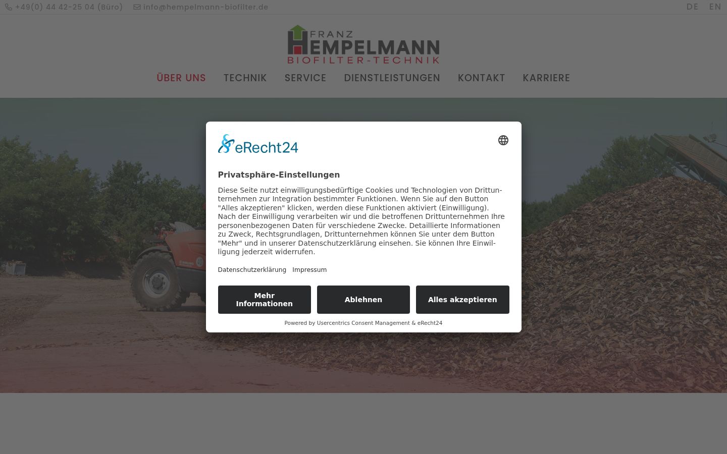 Screenshot of the consent banner shown before any interaction