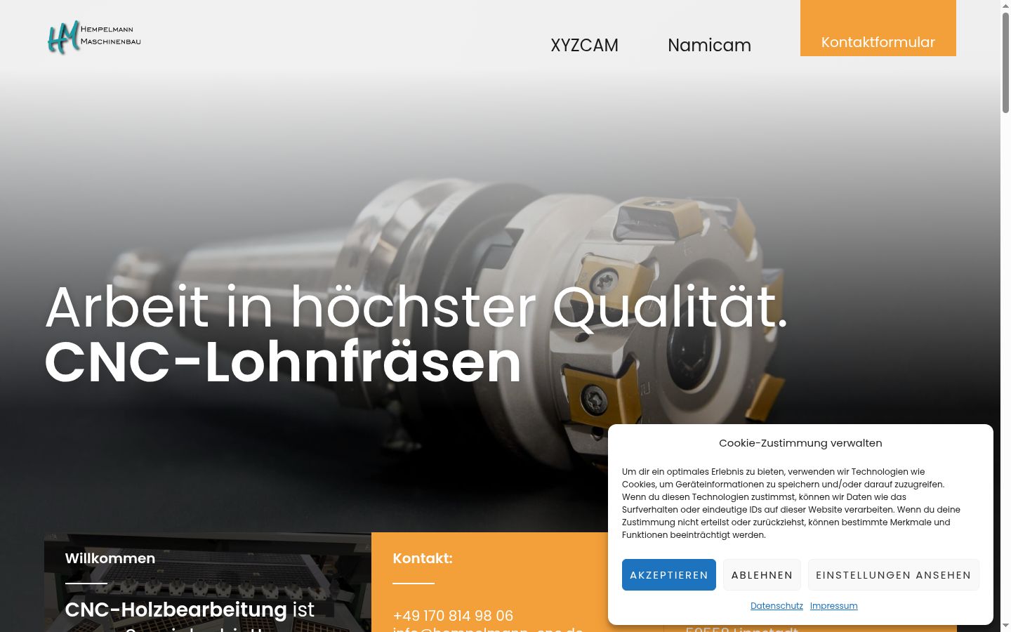 Screenshot of the consent banner shown before any interaction