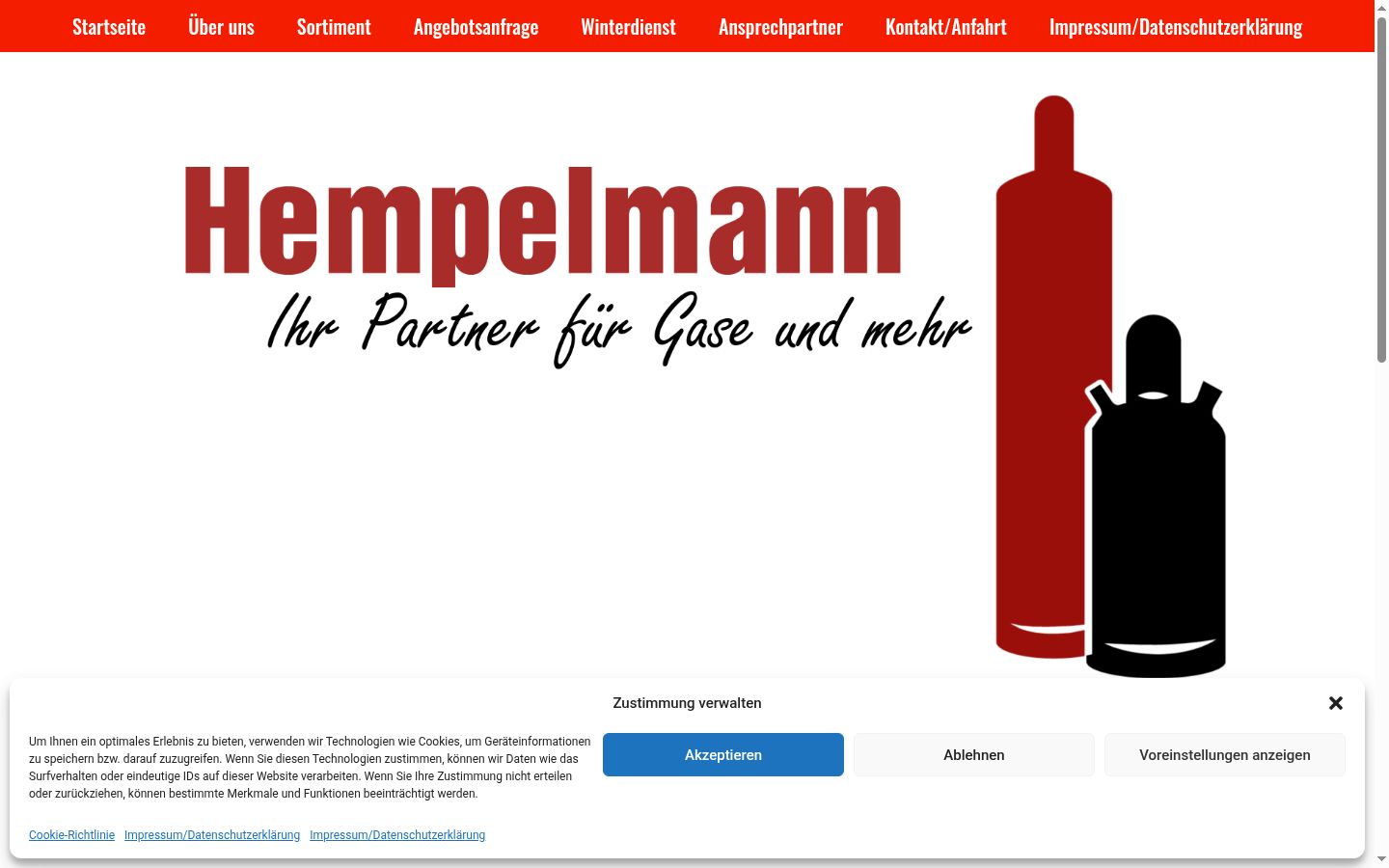 Screenshot of the consent banner shown before any interaction