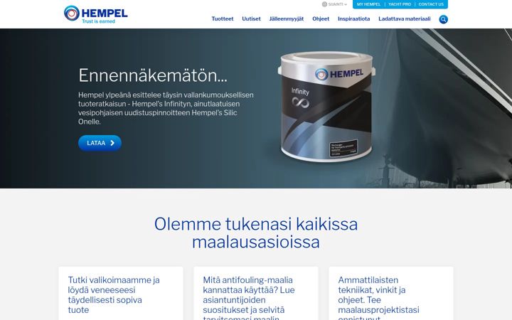 Screenshot of hempelyacht.fi