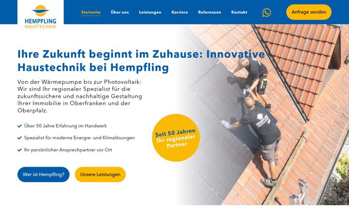 Screenshot of hempfling-solar.de