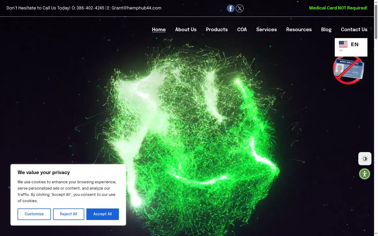 Screenshot del banner di consenso mostrato prima di qualsiasi interazione
