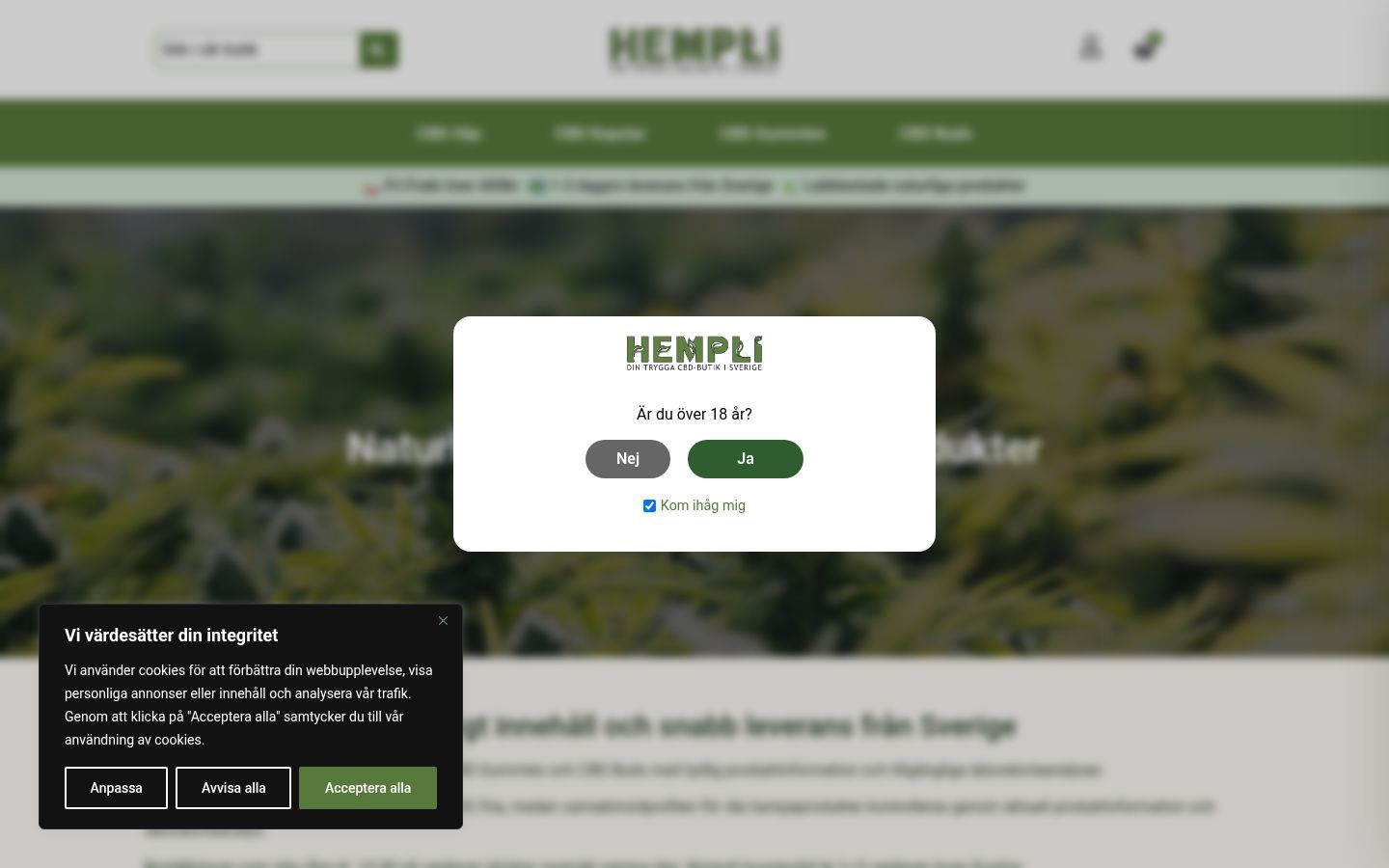Screenshot van de toestemmingsbanner zoals getoond vóór enige interactie