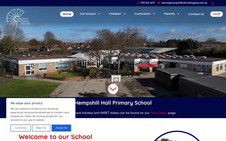 Screenshot of hempshillhall.com