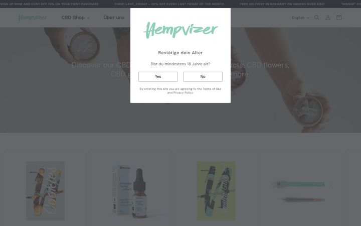 Screenshot of hempvizer.com