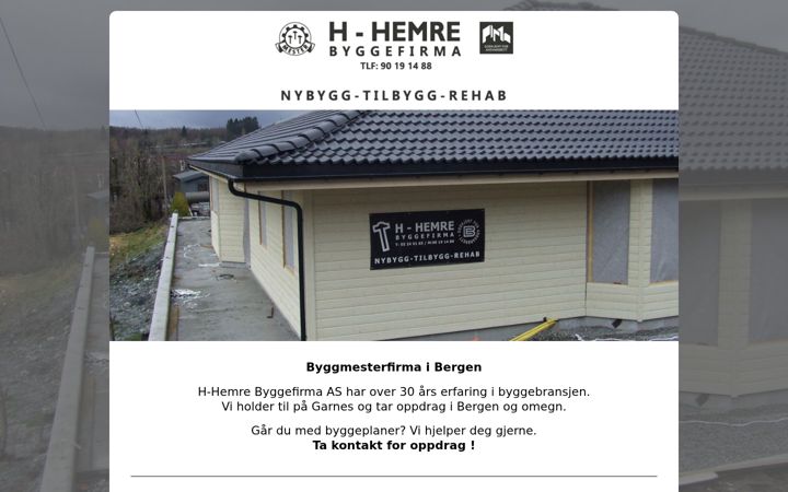 Screenshot of hemrebyggefirma.no