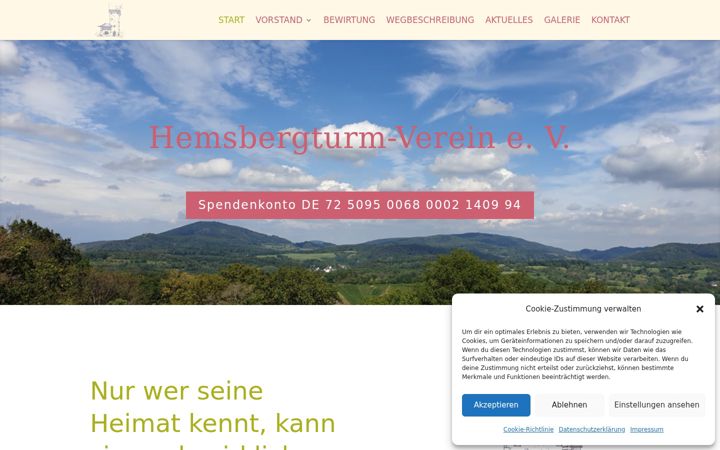 Screenshot of hemsbergturm-verein.de
