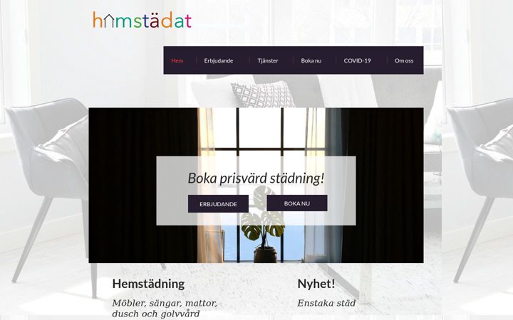 Screenshot of hemstadat.se