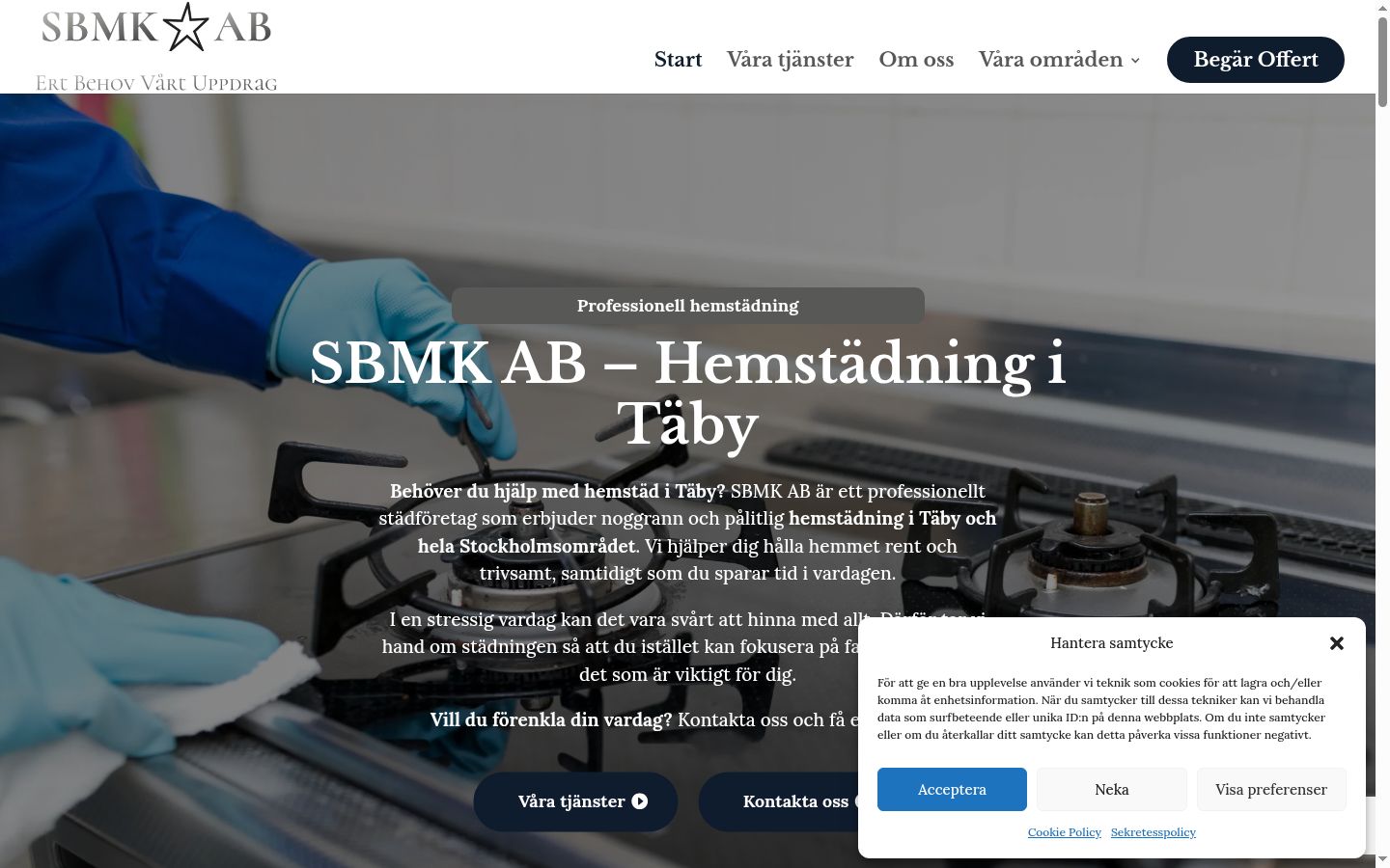 Ekrānuzņēmums ar piekrišanas baneri, kas tika rādīts pirms jebkādas mijiedarbības