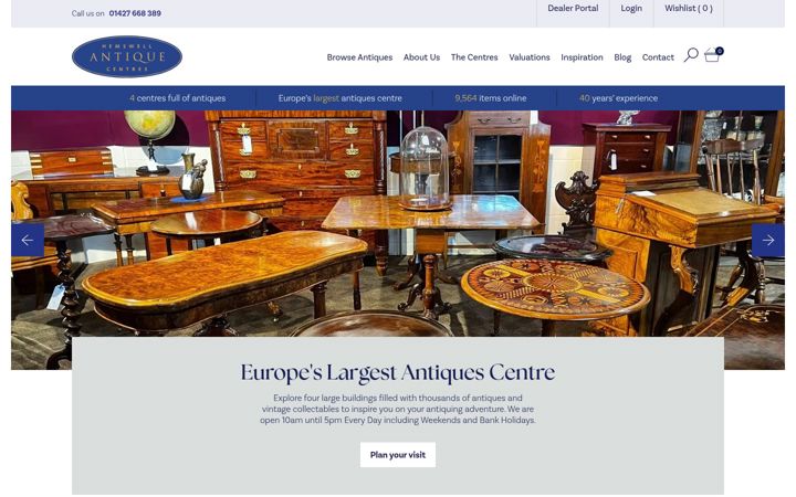 Screenshot of hemswell-antiques.com