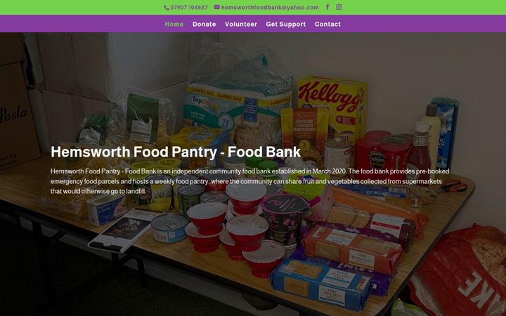 Screenshot of hemsworthfoodpantry.org.uk