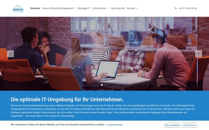 Screenshot of hencke.de