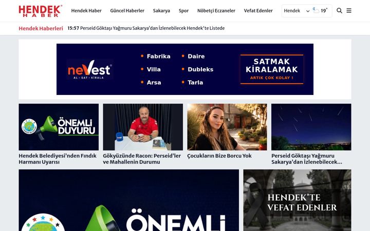 Screenshot of hendekhaber.com.tr