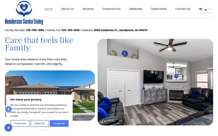 Screenshot of hendersonseniorliving.net