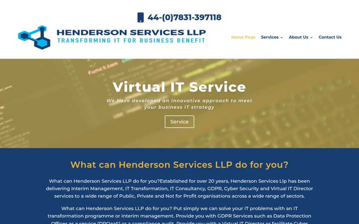 Screenshot of hendersonservices.co.uk