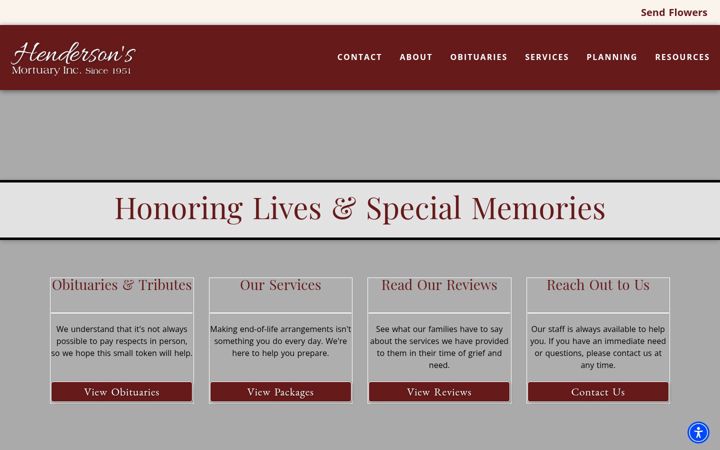 Screenshot of hendersonsmortuary.com