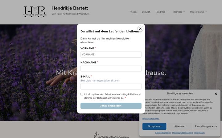 Screenshot of hendrikje-bartett.de