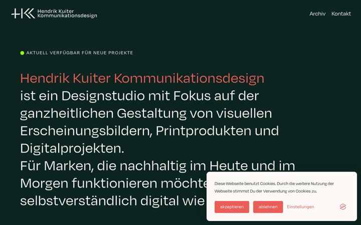 Screenshot of hendrikkuiter.de