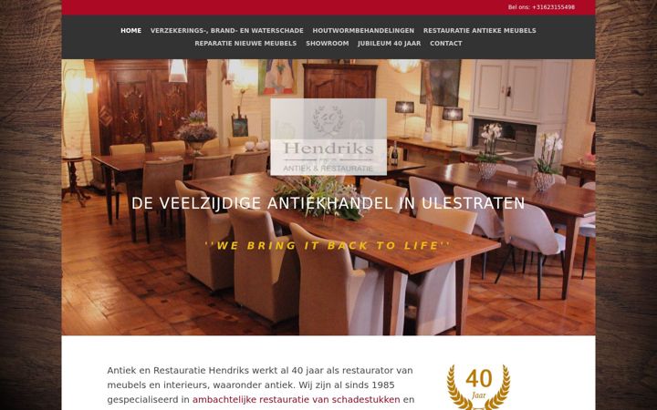 Screenshot di hendriksantiekhandel.nl