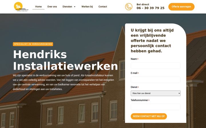 Screenshot of hendriksinstallatiewerken.nl