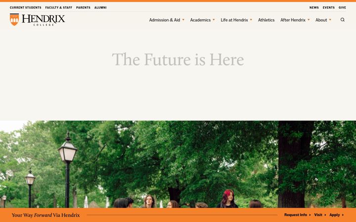 Screenshot of hendrix.edu