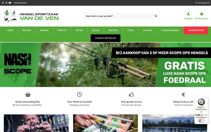 Screenshot of hengelsportzaak.com