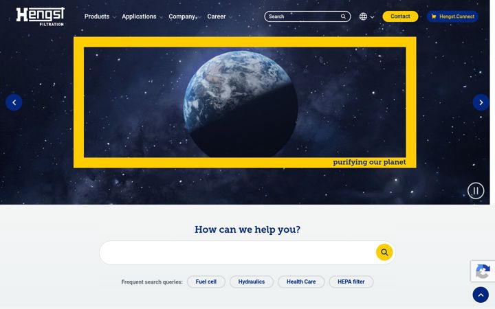 Screenshot of hengst.com