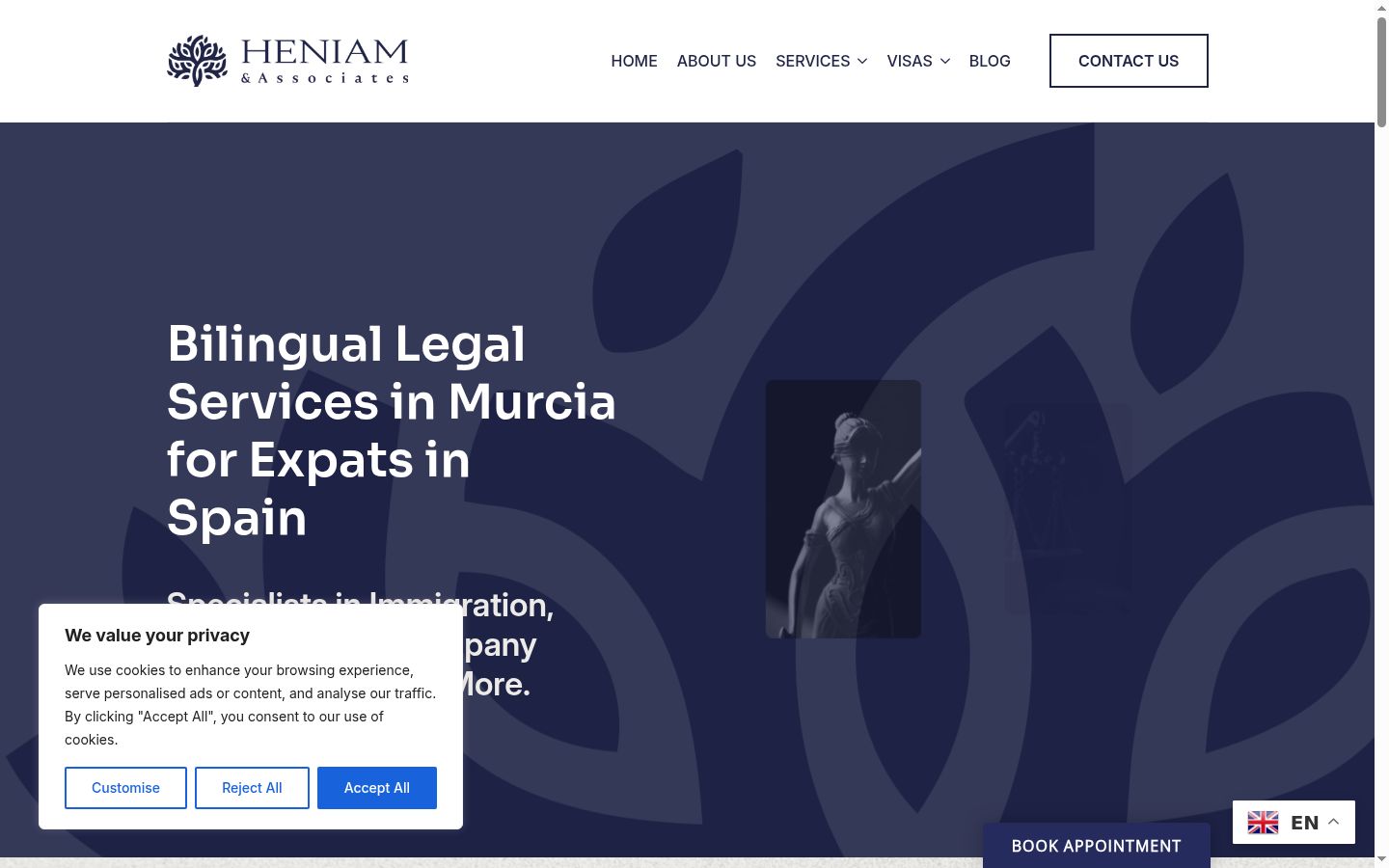 Captura de ecrã do banner de consentimento apresentado antes de qualquer interação