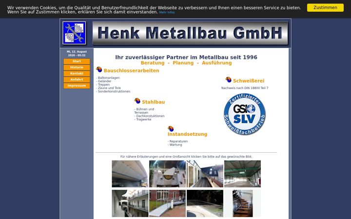 Screenshot of henk-metallbau.de