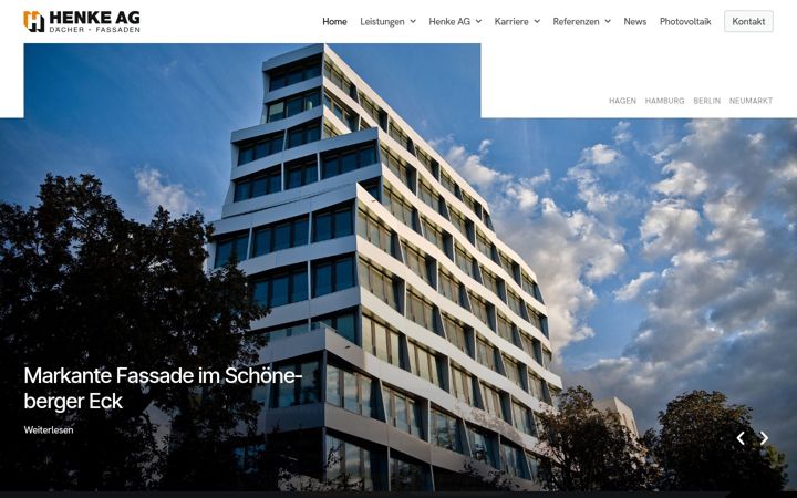 Screenshot of henke-ag.de