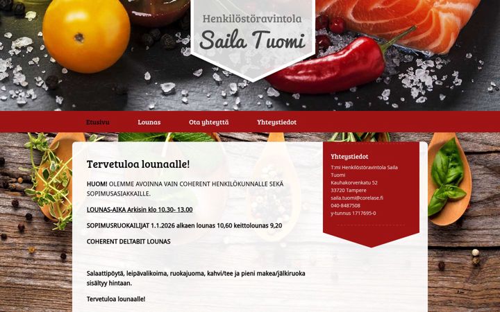 Screenshot of henkilostoravintolasaila.fi