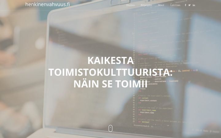 Screenshot of henkinenvahvuus.fi
