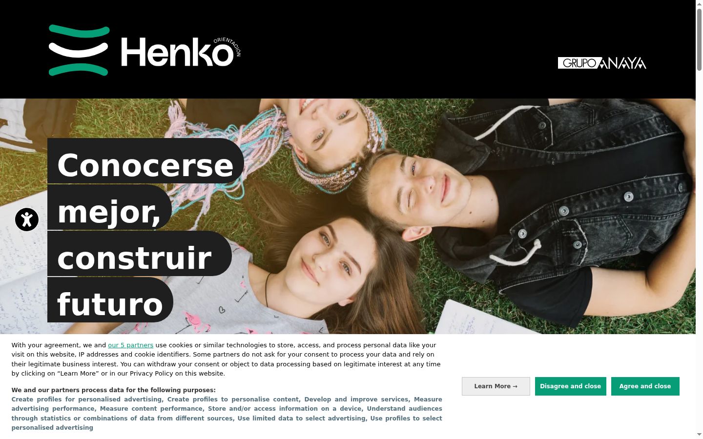 Screenshot of the consent banner shown before any interaction
