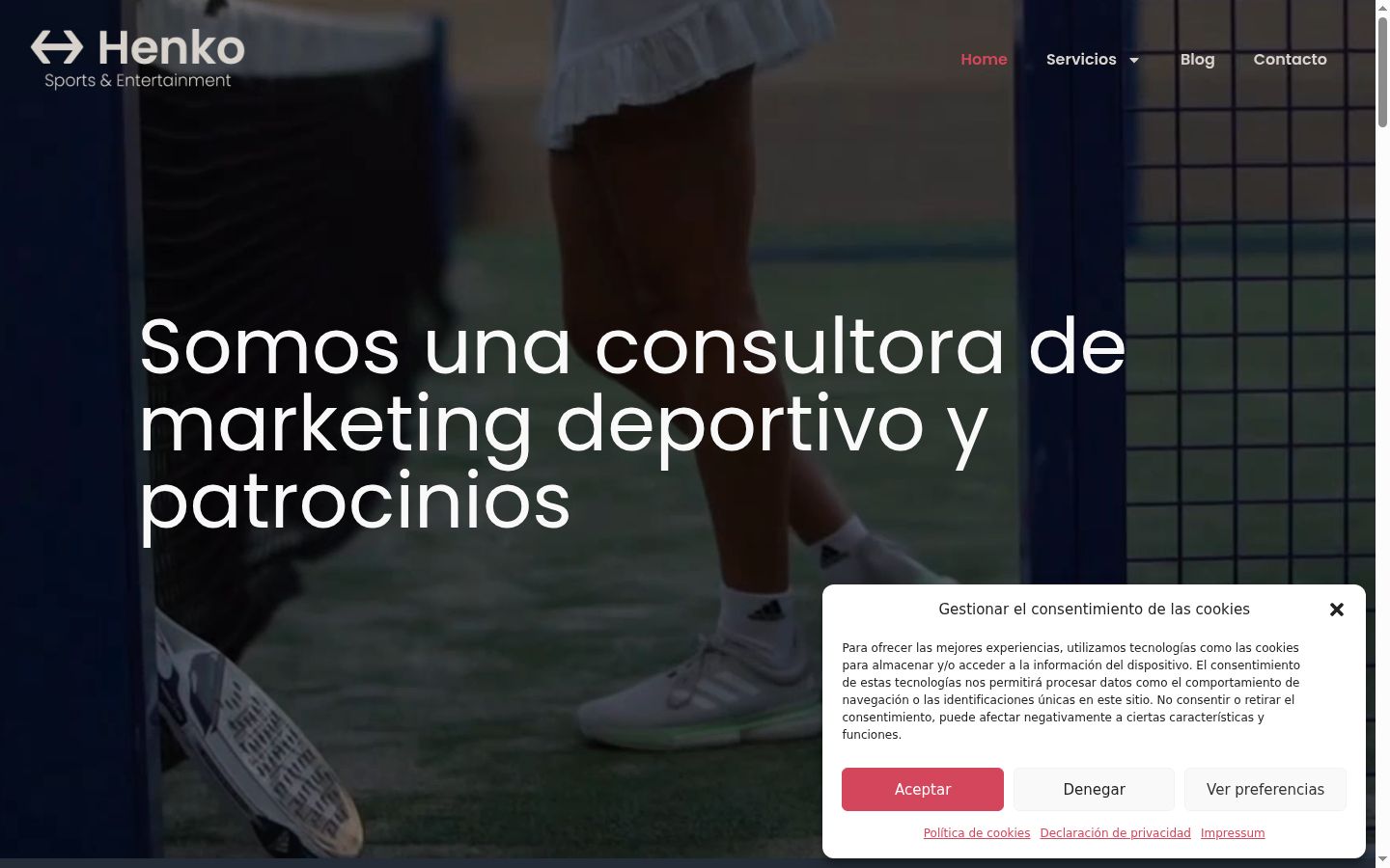 Screenshot del banner di consenso mostrato prima di qualsiasi interazione