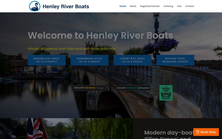 Screenshot of henleyriverboats.com