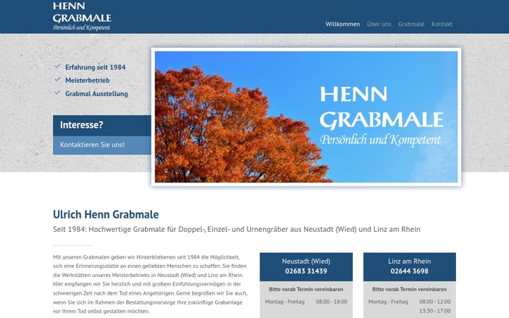 Screenshot of henn-grabmale.de
