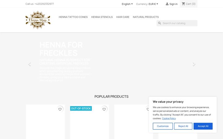 Screenshot of henna-shop.com