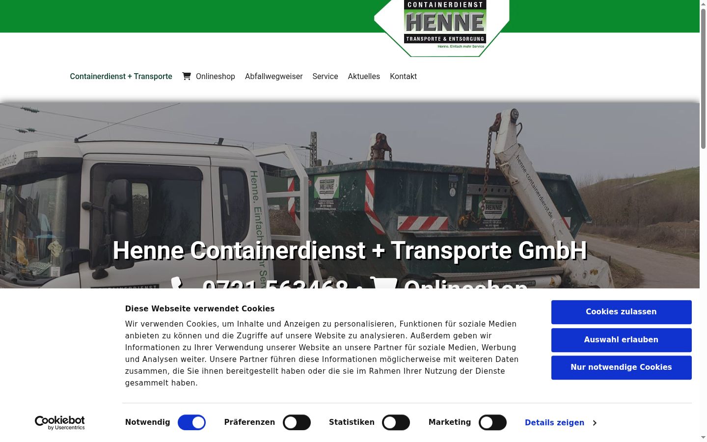 Screenshot of the consent banner shown before any interaction