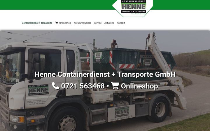 Screenshot of henne-containerdienst.de