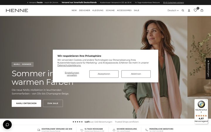Screenshot of henne-fashion.com