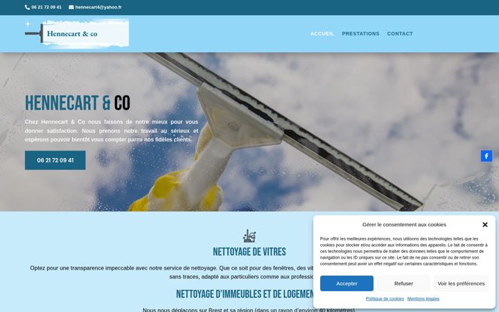 Screenshot of hennecartandco.fr