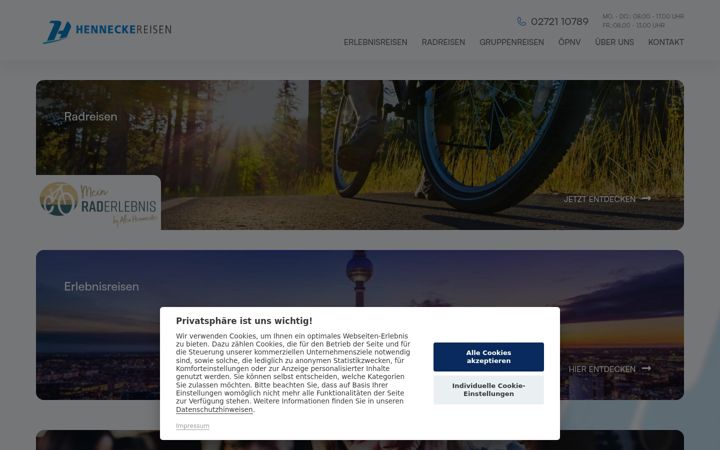 Screenshot of hennecke-reisen.de