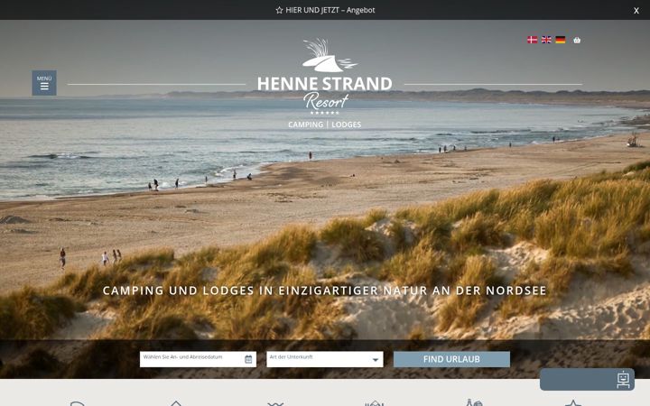 Screenshot of hennestrandcamping.de