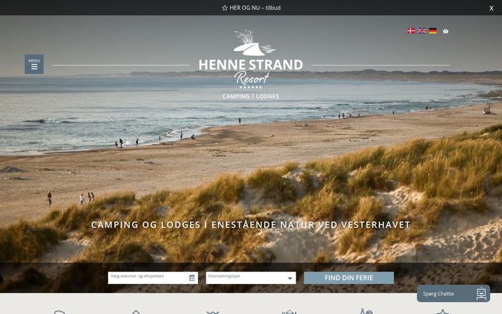 Screenshot of hennestrandresort.dk