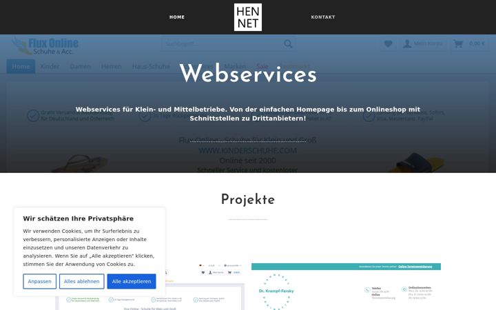Screenshot of hennet.at
