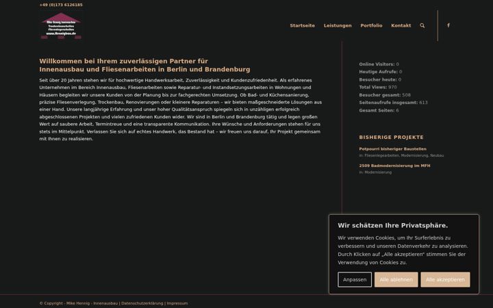 Screenshot of hennigbau.de